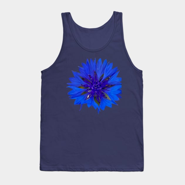 Cornflower Royal Blue Flower Tank Top by ellenhenryflorals